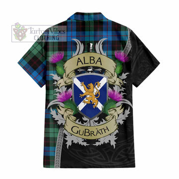 Guthrie Tartan Family Crest Hawaiian Shirt Lion Rampant Royal Thistle Shield Celtic Inspired - Tartan Vibes Clothing