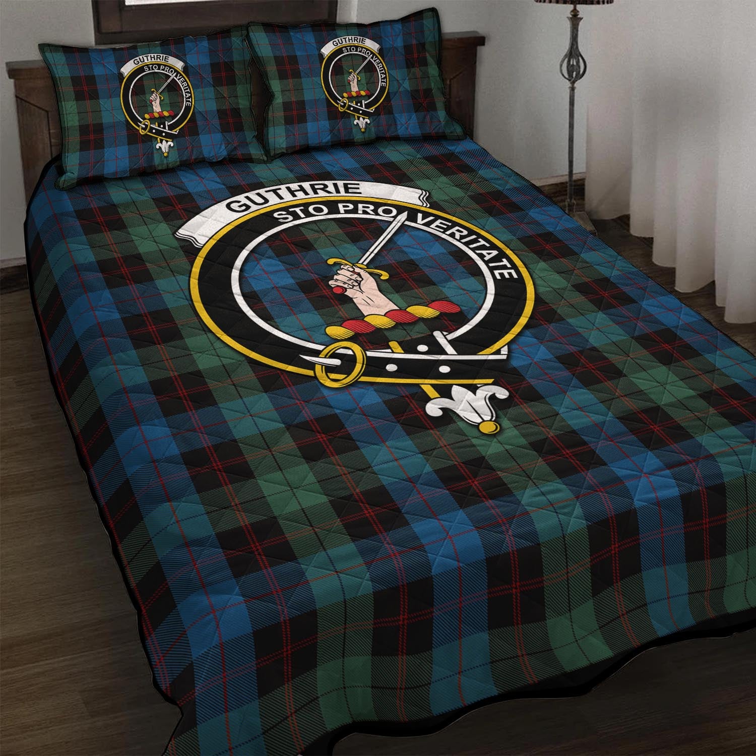 Guthrie Tartan Quilt Bed Set with Family Crest - Tartan Vibes Clothing