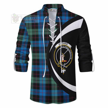 Guthrie Tartan Ghillie Kilt Shirt with Family Crest Circle Style - Tartan Vibes Clothing