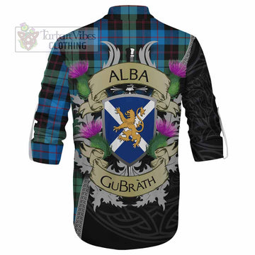 Guthrie Tartan Family Crest Ghillie Kilt Shirt Lion Rampant Royal Thistle Shield Celtic Inspired - Tartan Vibes Clothing