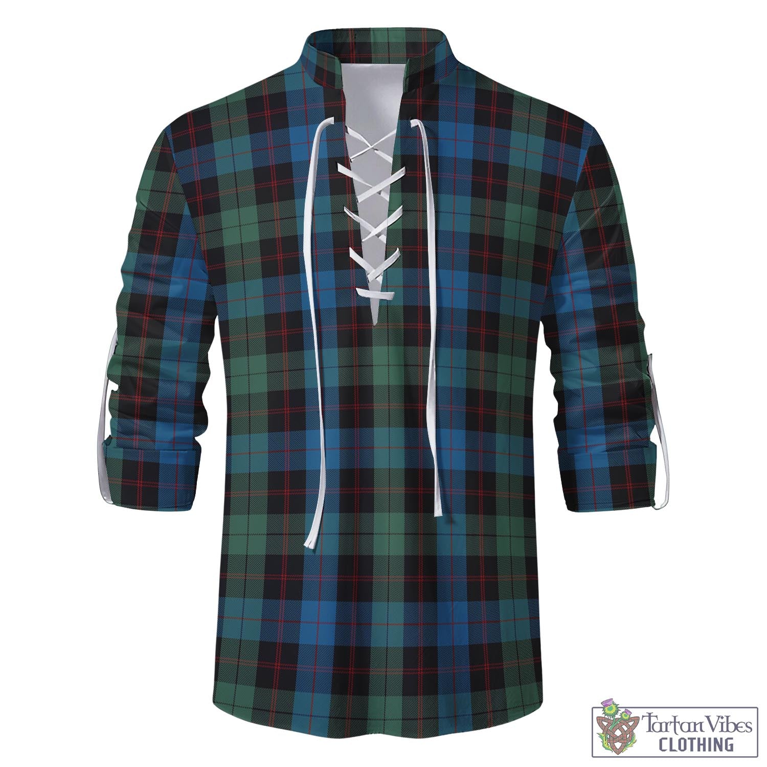 Guthrie Tartan Men's Scottish Traditional Jacobite Ghillie Kilt Shirt - Tartan Vibes Clothing
