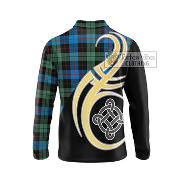 Guthrie Tartan Long Sleeve Polo Shirt with Family Crest and Celtic Symbol Style - Tartan Vibes Clothing