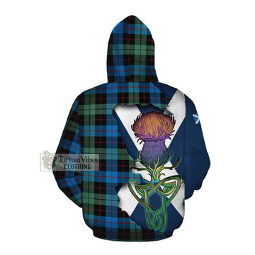 Guthrie Tartan Family Crest Cotton Hoodie Scottish Thistle Celtic Inspired