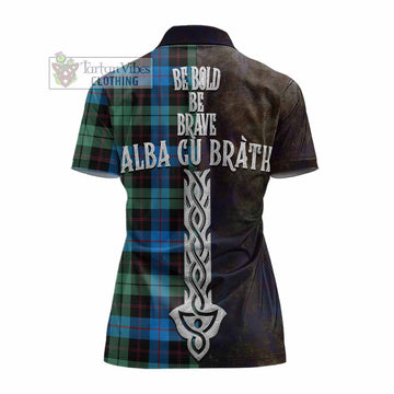 Guthrie Tartan Family Crest Women's Polo Shirt Alba Gu Brath Be Brave Lion Ancient Style - Tartan Vibes Clothing