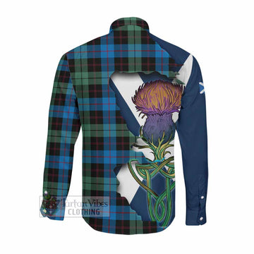Guthrie Tartan Family Crest Long Sleeve Button Shirt Scottish Thistle Celtic Inspired