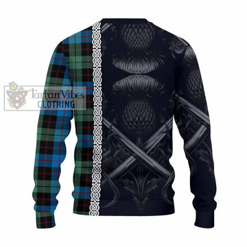 Guthrie Tartan Knitted Sweater with Family Crest Cross Sword Thistle Celtic Vibes - Tartan Vibes Clothing