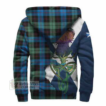 Guthrie Tartan Family Crest Sherpa Hoodie Scottish Thistle Celtic Inspired