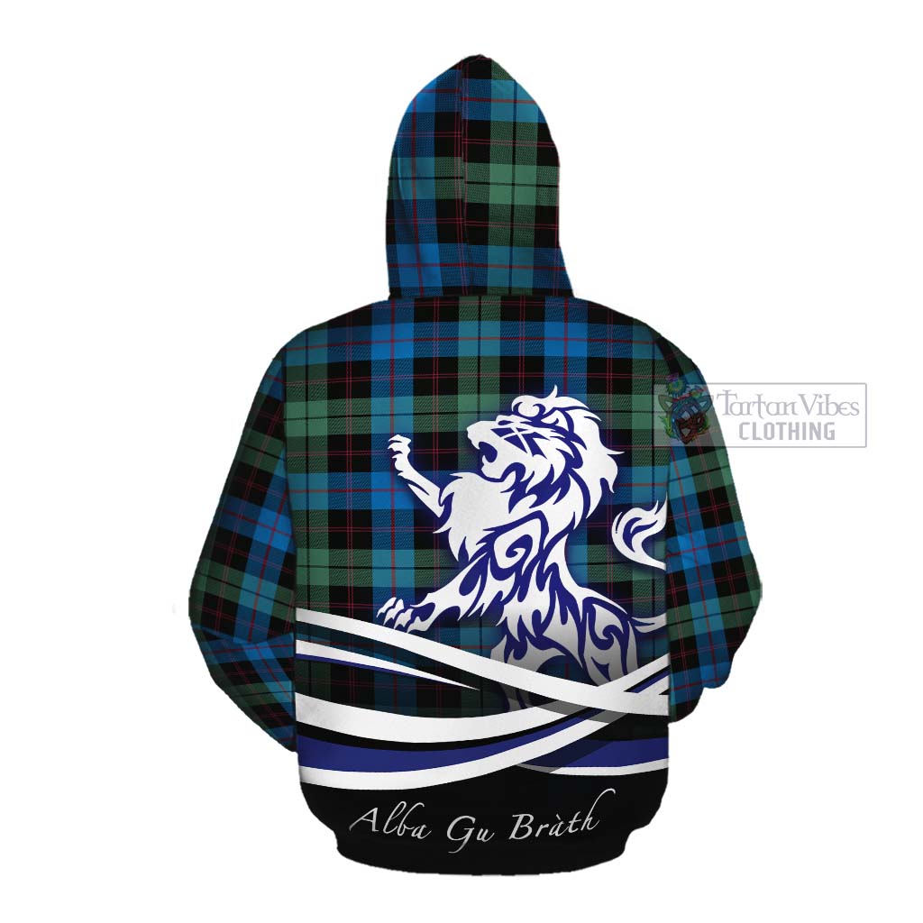 Guthrie Tartan Cotton Hoodie with Alba Gu Brath Regal Lion Emblem Pullover Hoodie - Tartan Vibes Clothing
