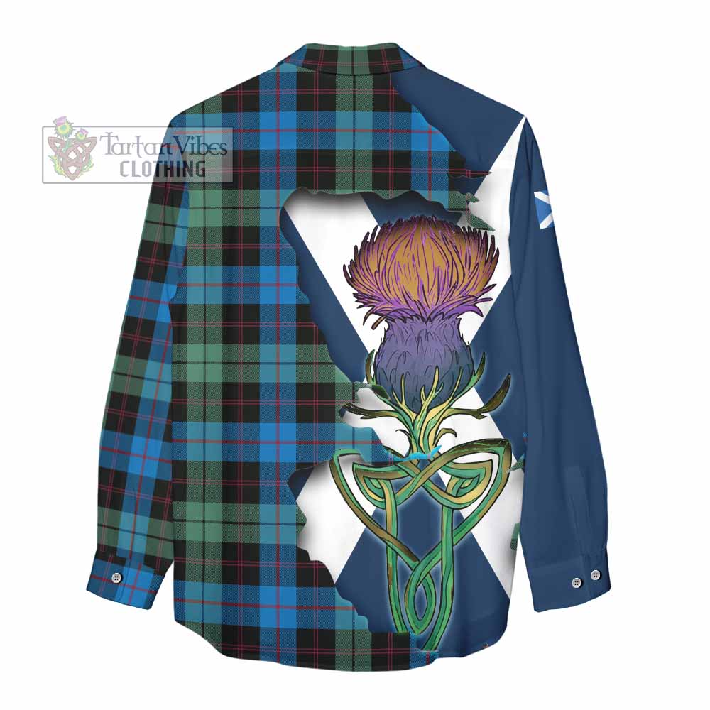 Tartan Vibes Clothing Guthrie Tartan Family Crest Women's Casual Shirt Scottish Thistle Celtic Inspired