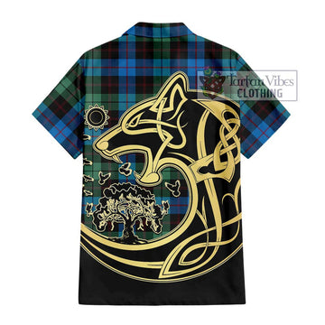 Guthrie Tartan Hawaiian Shirt with Family Crest Celtic Wolf Style - Tartan Vibes Clothing