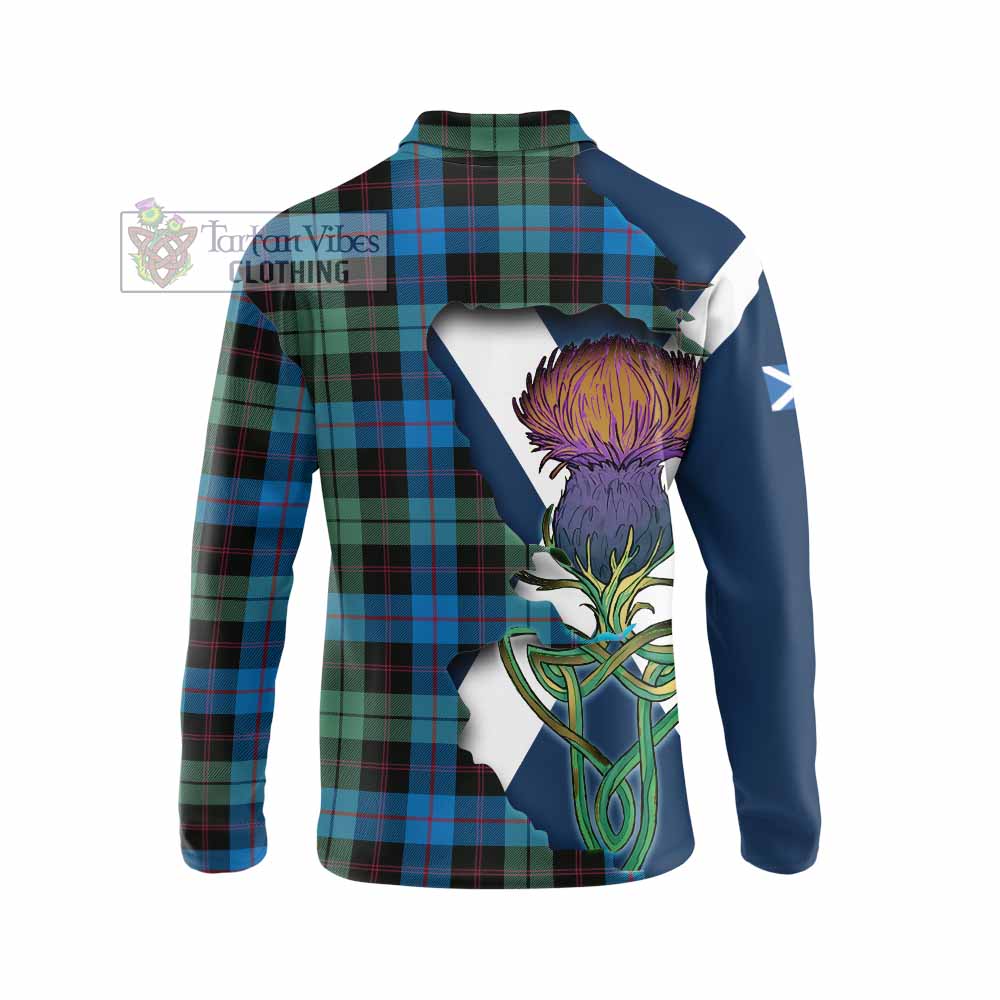 Tartan Vibes Clothing Guthrie Tartan Family Crest Long Sleeve Polo Shirt Scottish Thistle Celtic Inspired