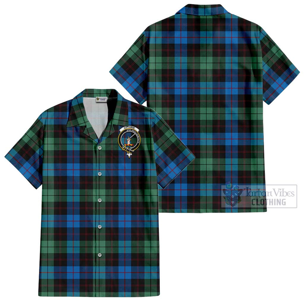 Guthrie Tartan Cotton Hawaiian Shirt with Family Crest - Tartan Vibes Clothing