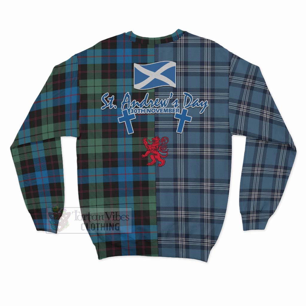 Guthrie Tartan Sweatshirt Happy St. Andrew's Day Half Tartan Style - Tartan Vibes Clothing