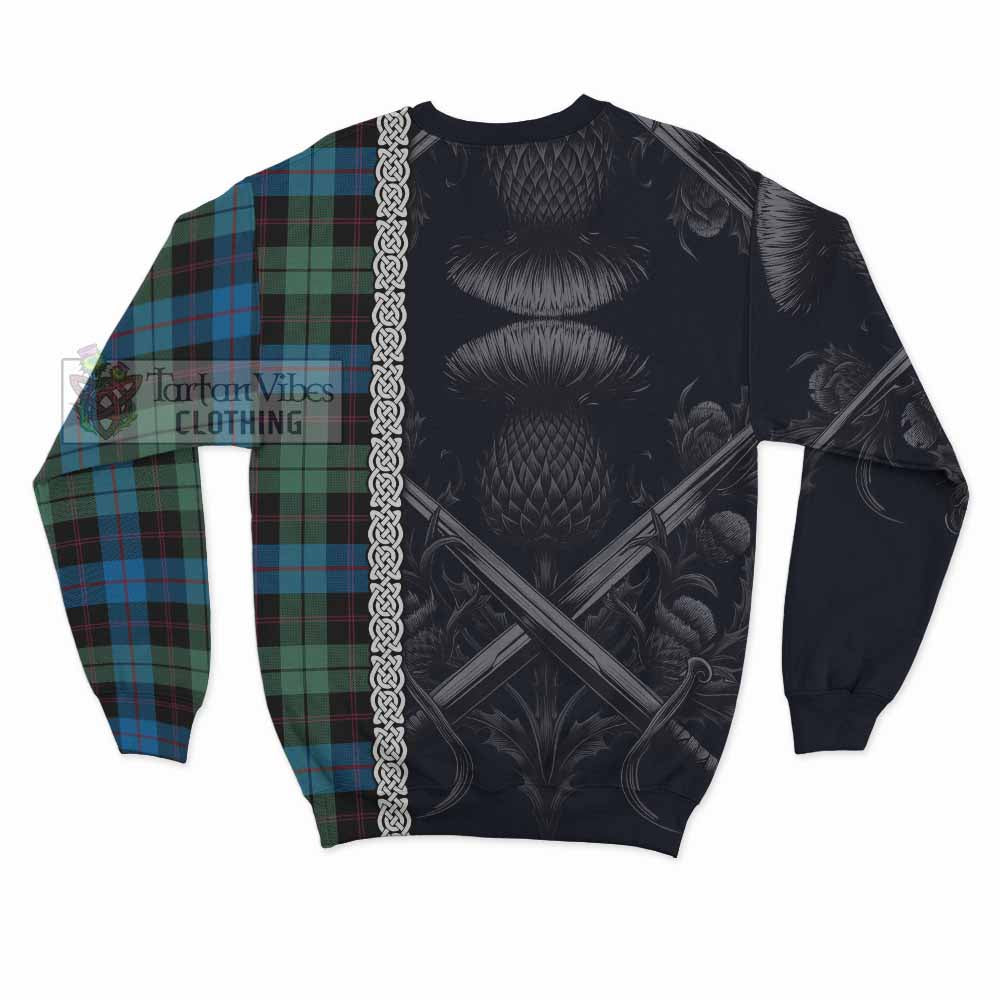 Guthrie Tartan Sweatshirt with Family Crest Cross Sword Thistle Celtic Vibes - Tartan Vibes Clothing