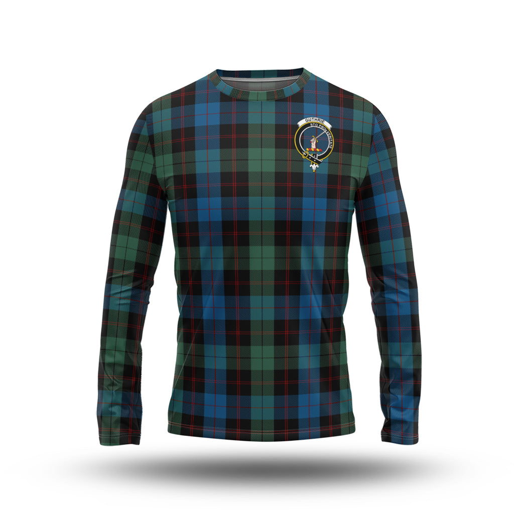 Guthrie Tartan Long Sleeve T-Shirt with Family Crest - Tartan Vibes Clothing