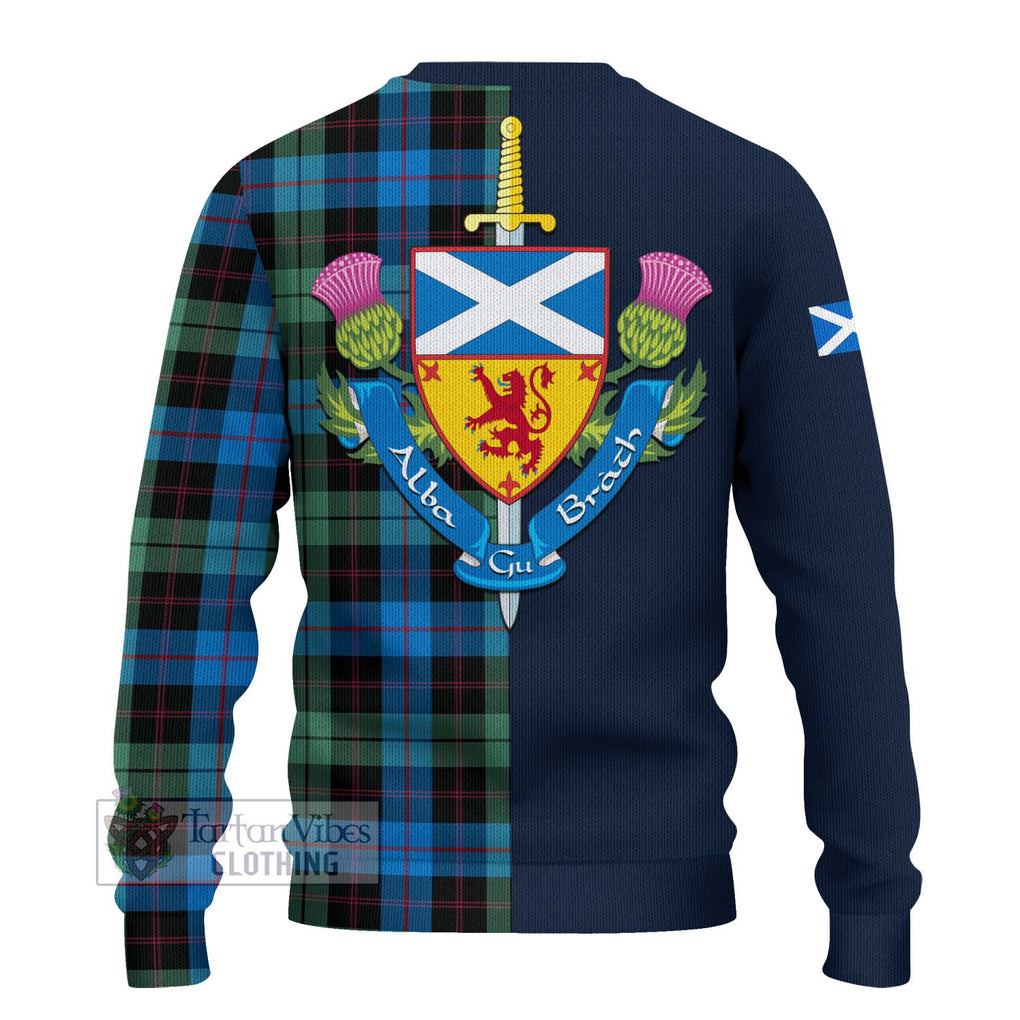 Guthrie Tartan Ugly Sweater Alba with Scottish Lion Royal Arm Half Style - Tartan Vibes Clothing