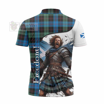 Guthrie Crest Tartan Zipper Polo Shirt Inspired by the Freedom of Scottish Warrior - Tartan Vibes Clothing