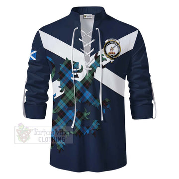 Guthrie Tartan Lion Rampant Ghillie Kilt Shirt Proudly Display Your Heritage with Alba Gu Brath and Clan Name - Tartan Vibes Clothing