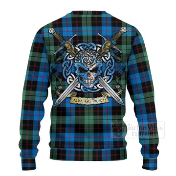 Guthrie Tartan Ugly Sweater with Family Crest Celtic Skull Style - Tartan Vibes Clothing