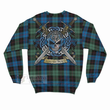 Guthrie Tartan Sweatshirt with Family Crest Celtic Skull Style - Tartan Vibes Clothing