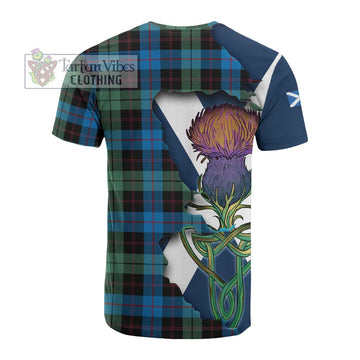 Guthrie Tartan Family Crest Cotton T-shirt Scottish Thistle Celtic Inspired