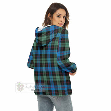 Guthrie Tartan Women's Borg Fleece Hoodie with Half Zip with Family Crest