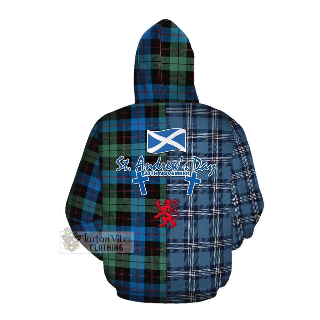 Tartan Vibes Clothing Guthrie Tartan Cotton Hoodie Happy St. Andrew's Day Half Tartan Style