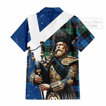 Guthrie Tartan Hawaiian Shirt with Family Crest Scottish Bagpiper Vibes - Tartan Vibes Clothing