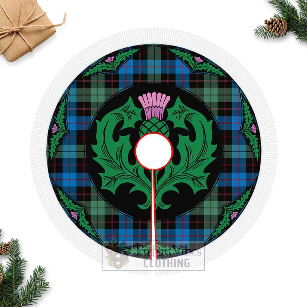 Guthrie Tartan Christmas Tree Skirt Scottish Thistle Style Fringed Tree Skirts - Tartan Vibes Clothing