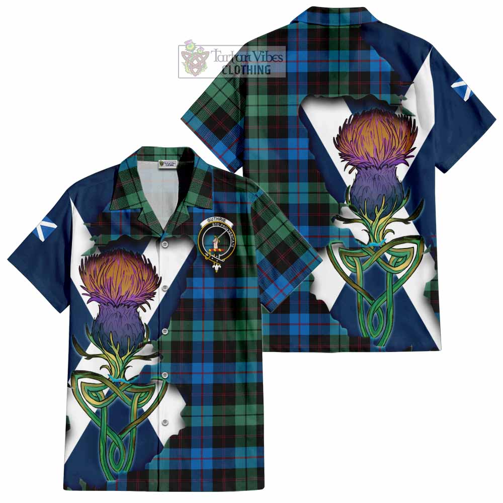 Guthrie Tartan Family Crest Hawaiian Shirt Scottish Thistle Celtic Inspired - Tartan Vibes Clothing