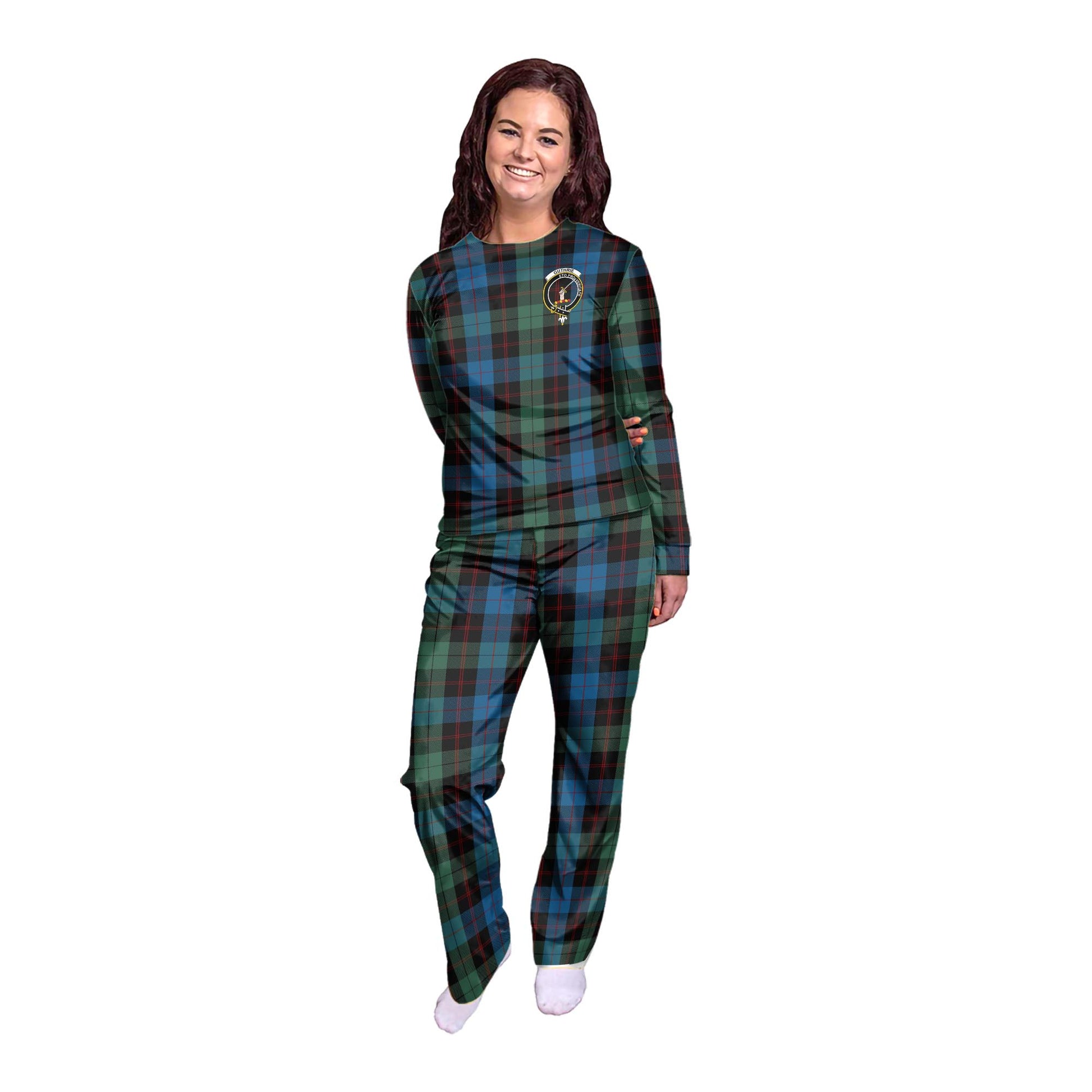Guthrie Tartan Pajamas Family Set with Family Crest - Tartan Vibes Clothing