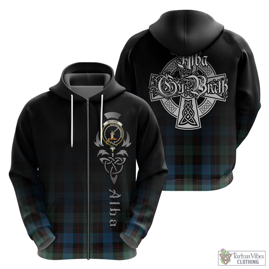 Guthrie Tartan Hoodie Featuring Alba Gu Brath Family Crest Celtic Inspired - Tartan Vibes Clothing