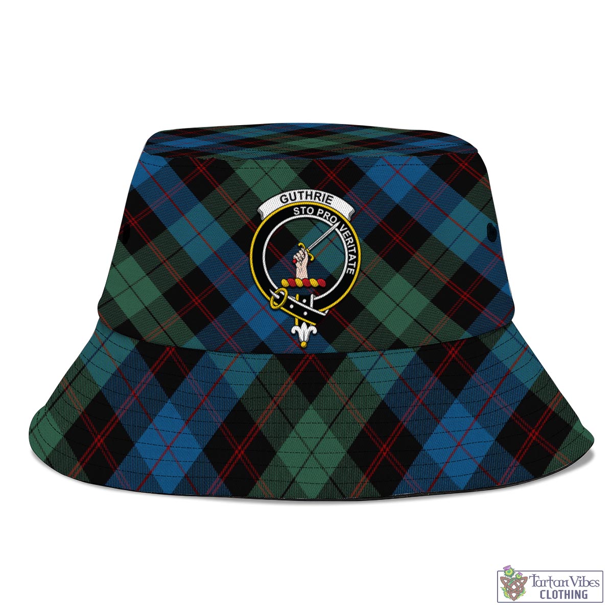 Guthrie Tartan Bucket Hat with Family Crest - Tartan Vibes Clothing