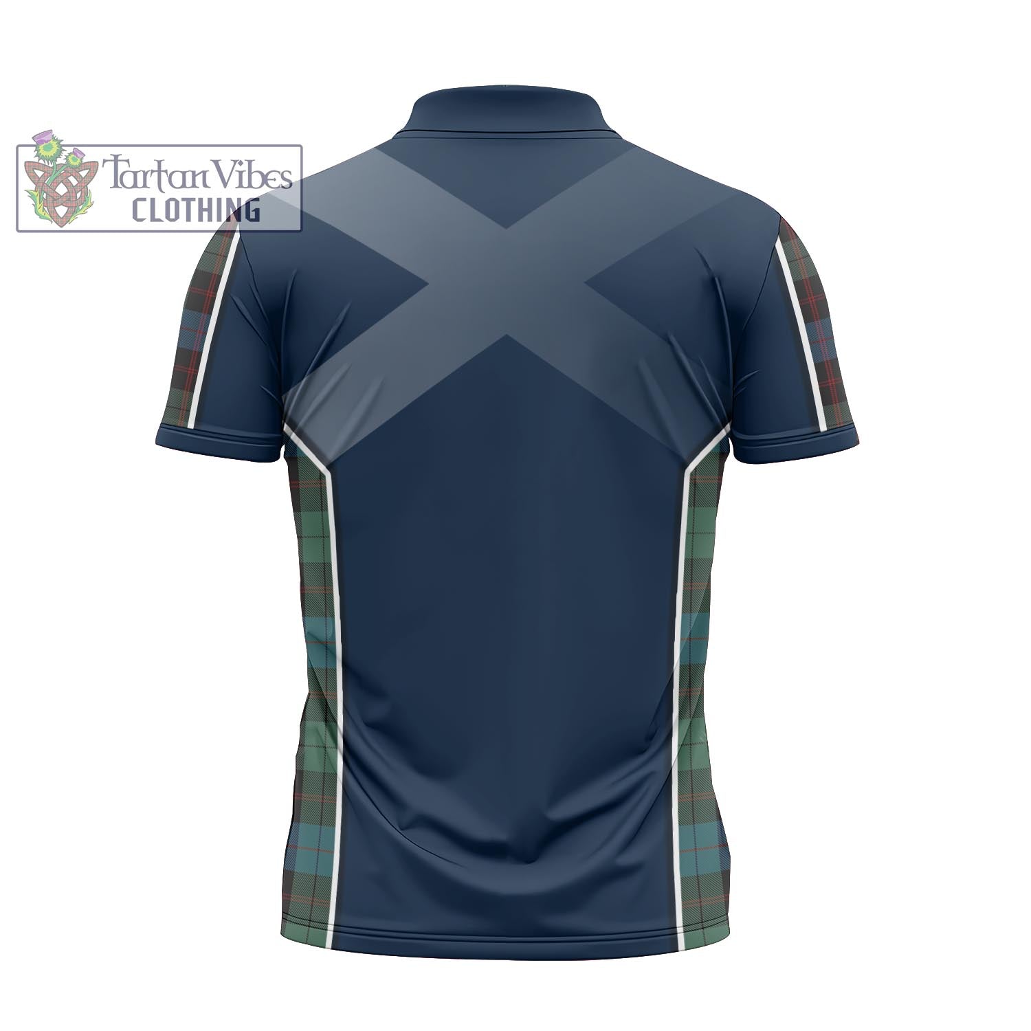Tartan Vibes Clothing Guthrie Tartan Zipper Polo Shirt with Family Crest and Scottish Thistle Vibes Sport Style