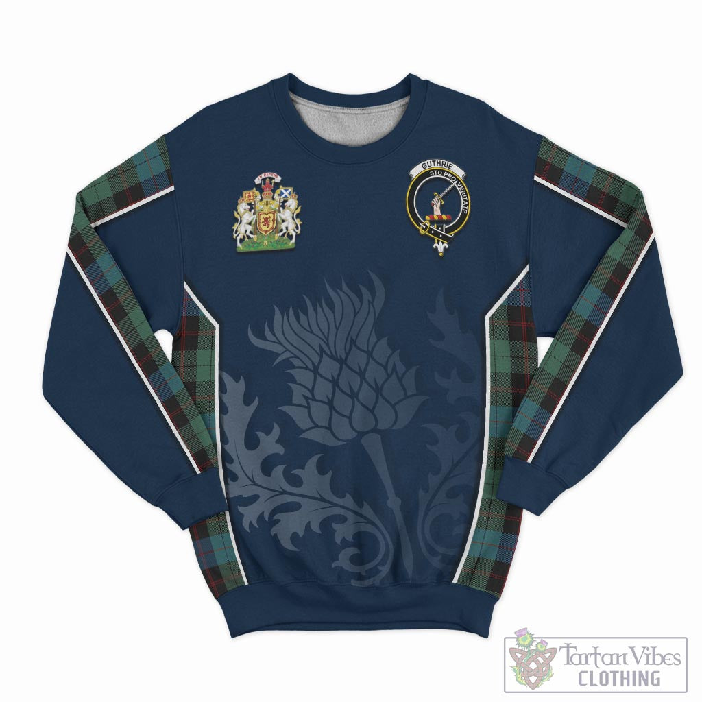 Tartan Vibes Clothing Guthrie Tartan Sweatshirt with Family Crest and Scottish Thistle Vibes Sport Style