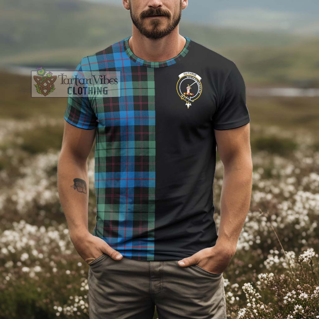 Guthrie Tartan T-Shirt with Family Crest and Half Of Me Style - Tartan Vibes Clothing