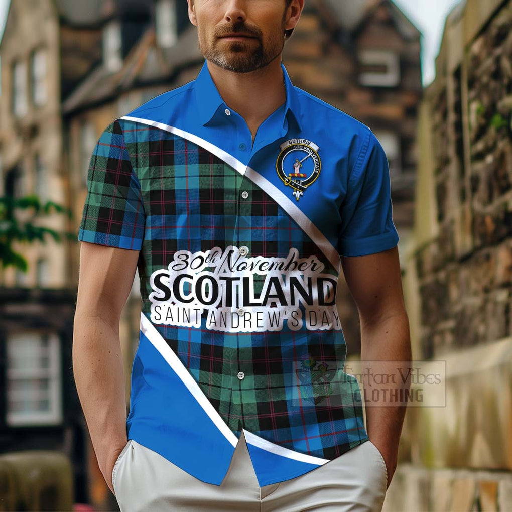 Guthrie Family Crest Tartan Hawaiian Shirt Celebrate Saint Andrew's Day in Style - Tartan Vibes Clothing