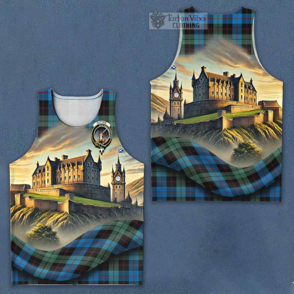 Tartan Vibes Clothing Guthrie Tartan Family Crest Men's Tank Top with Scottish Ancient Castle Style