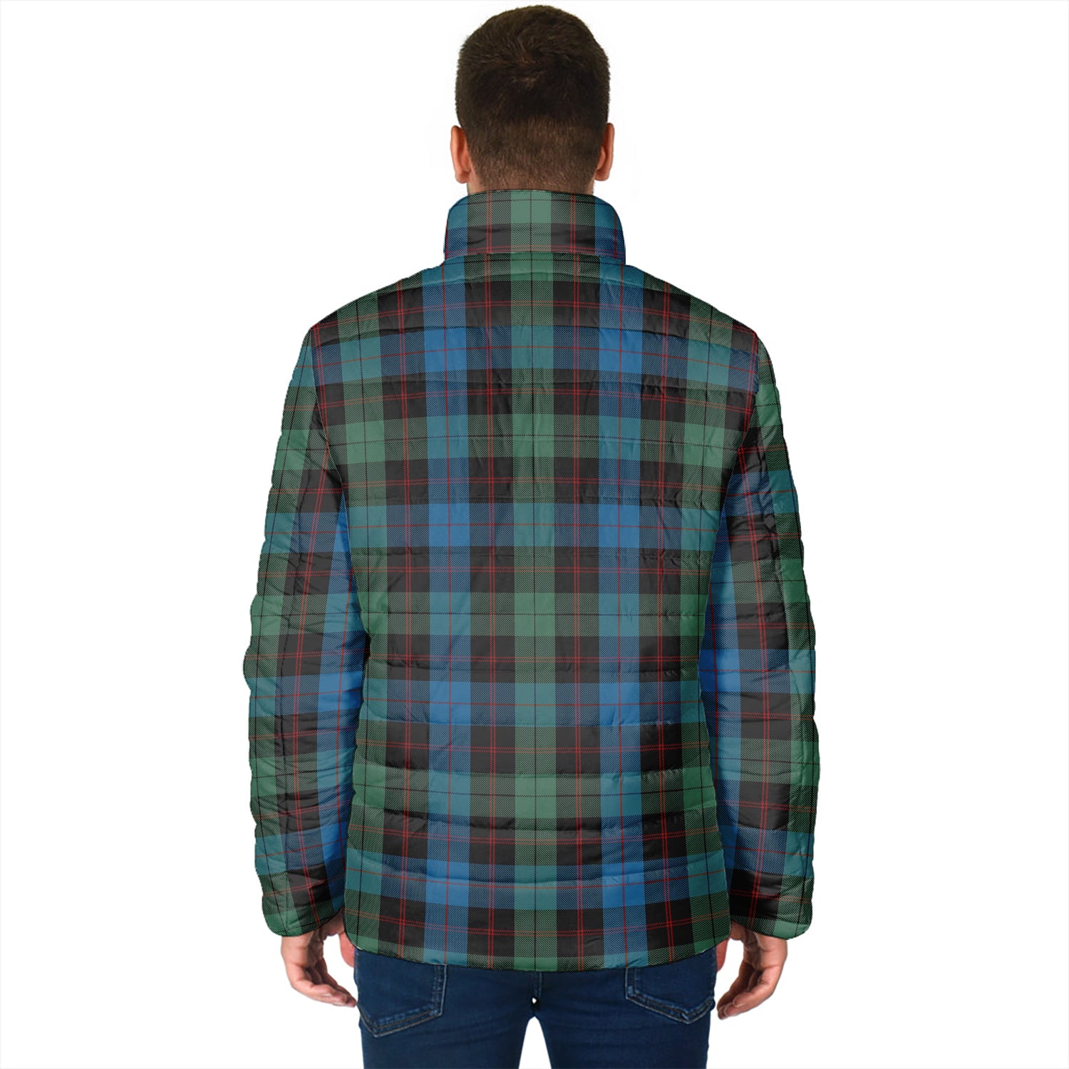 Guthrie Tartan Padded Jacket with Family Crest - Tartan Vibes Clothing