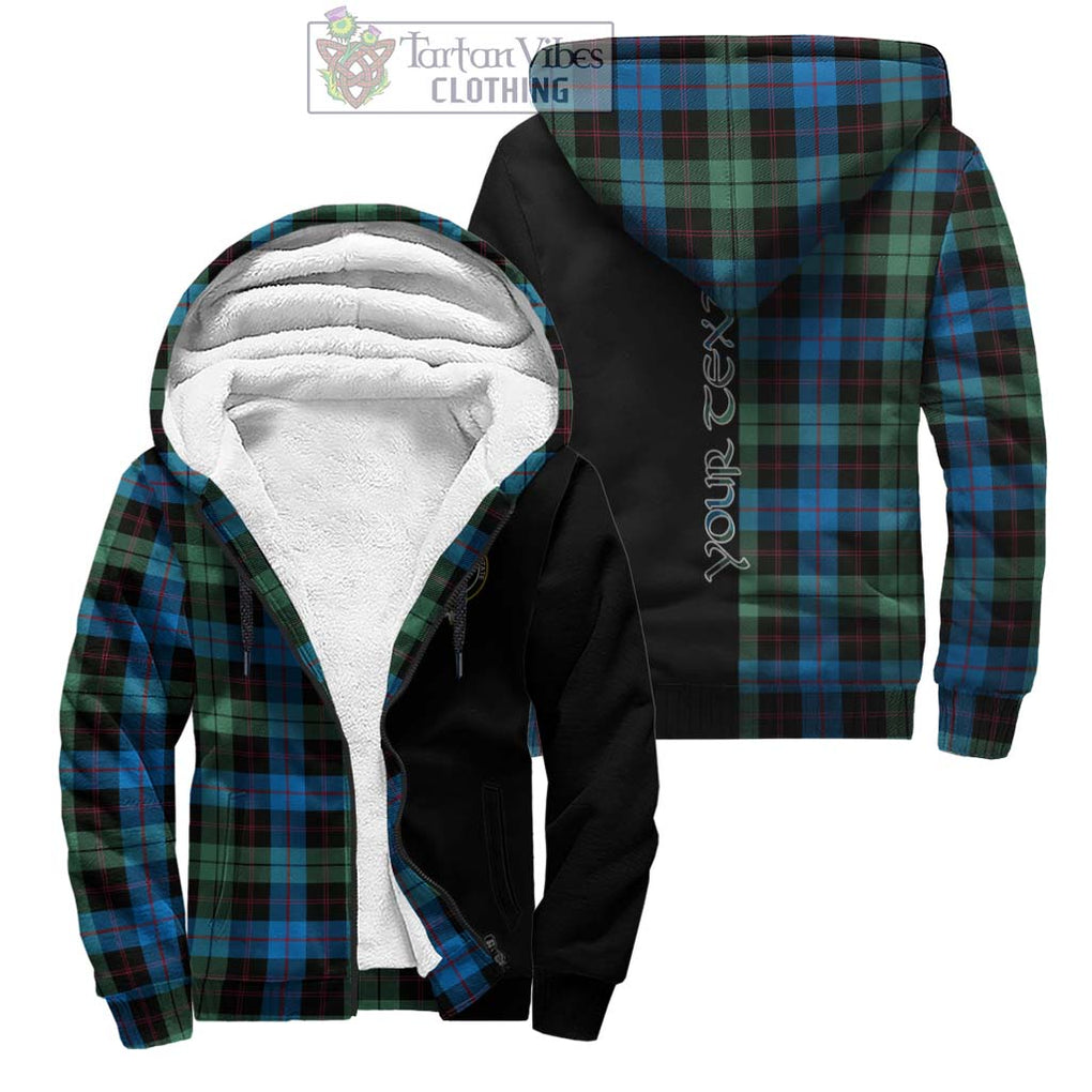 Guthrie Tartan Sherpa Hoodie with Family Crest and Half Of Me Style Unisex - Tartanvibesclothing Shop