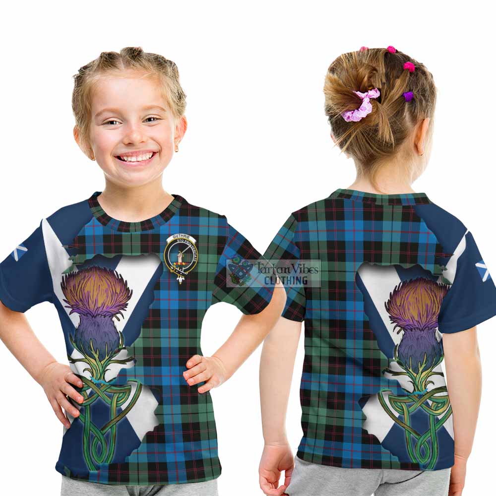 Tartan Vibes Clothing Guthrie Tartan Family Crest Kid T-Shirt Scottish Thistle Celtic Inspired