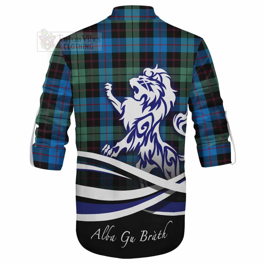 Guthrie Tartan Ghillie Kilt Shirt with Alba Gu Brath Regal Lion Emblem - Tartan Vibes Clothing