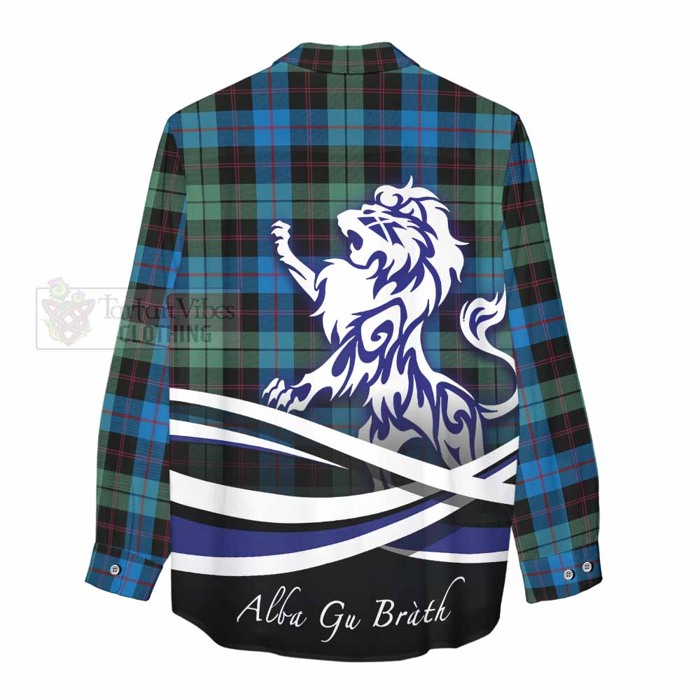 Guthrie Tartan Women's Casual Shirt with Alba Gu Brath Regal Lion Emblem - Tartan Vibes Clothing