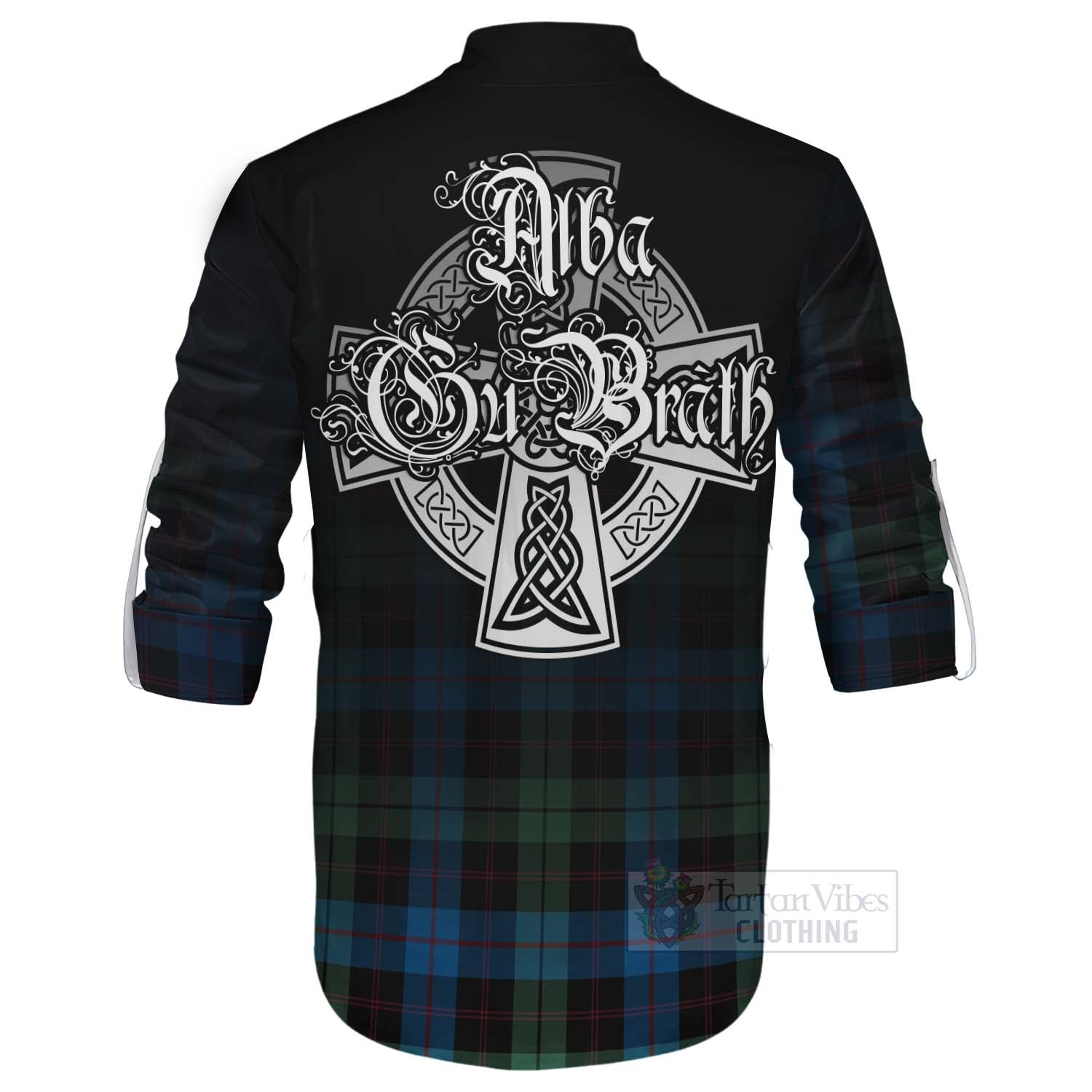 Guthrie Tartan Ghillie Kilt Shirt Featuring Alba Gu Brath Family Crest Celtic Inspired - Tartan Vibes Clothing