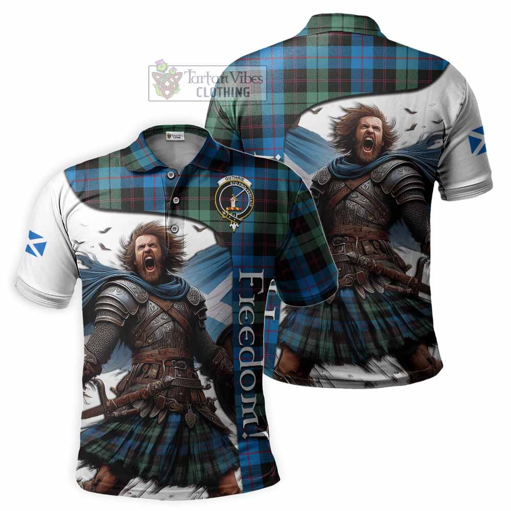 Guthrie Crest Tartan Polo Shirt Inspired by the Freedom of Scottish Warrior - Tartan Vibes Clothing