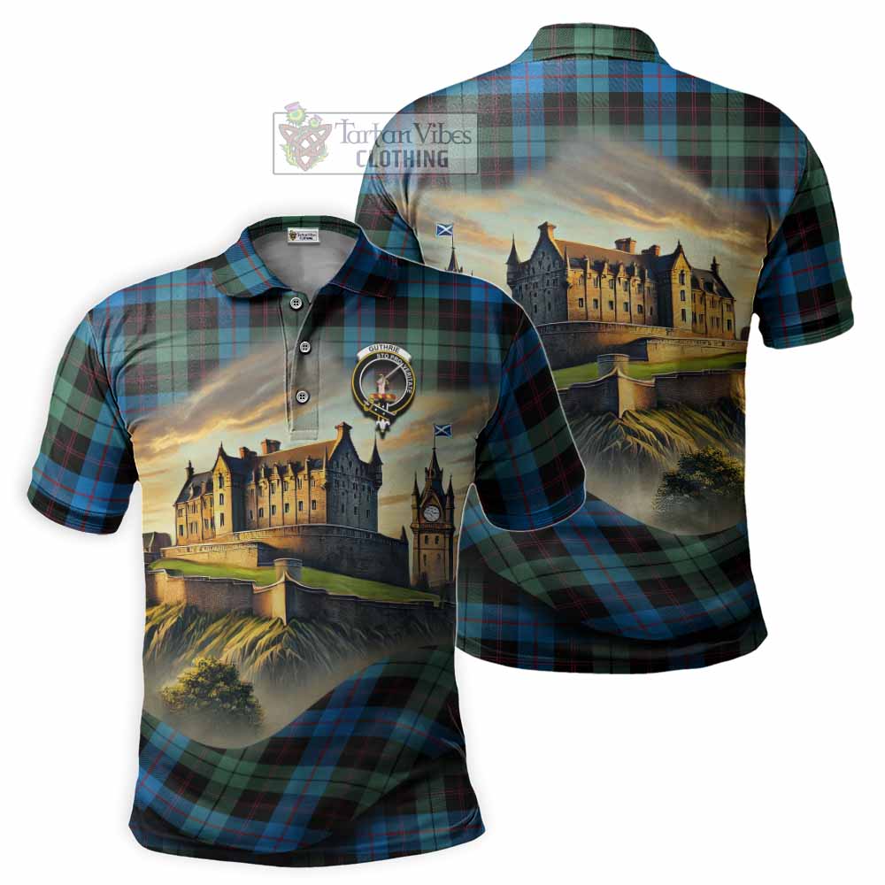 Tartan Vibes Clothing Guthrie Tartan Family Crest Polo Shirt with Scottish Ancient Castle Stype