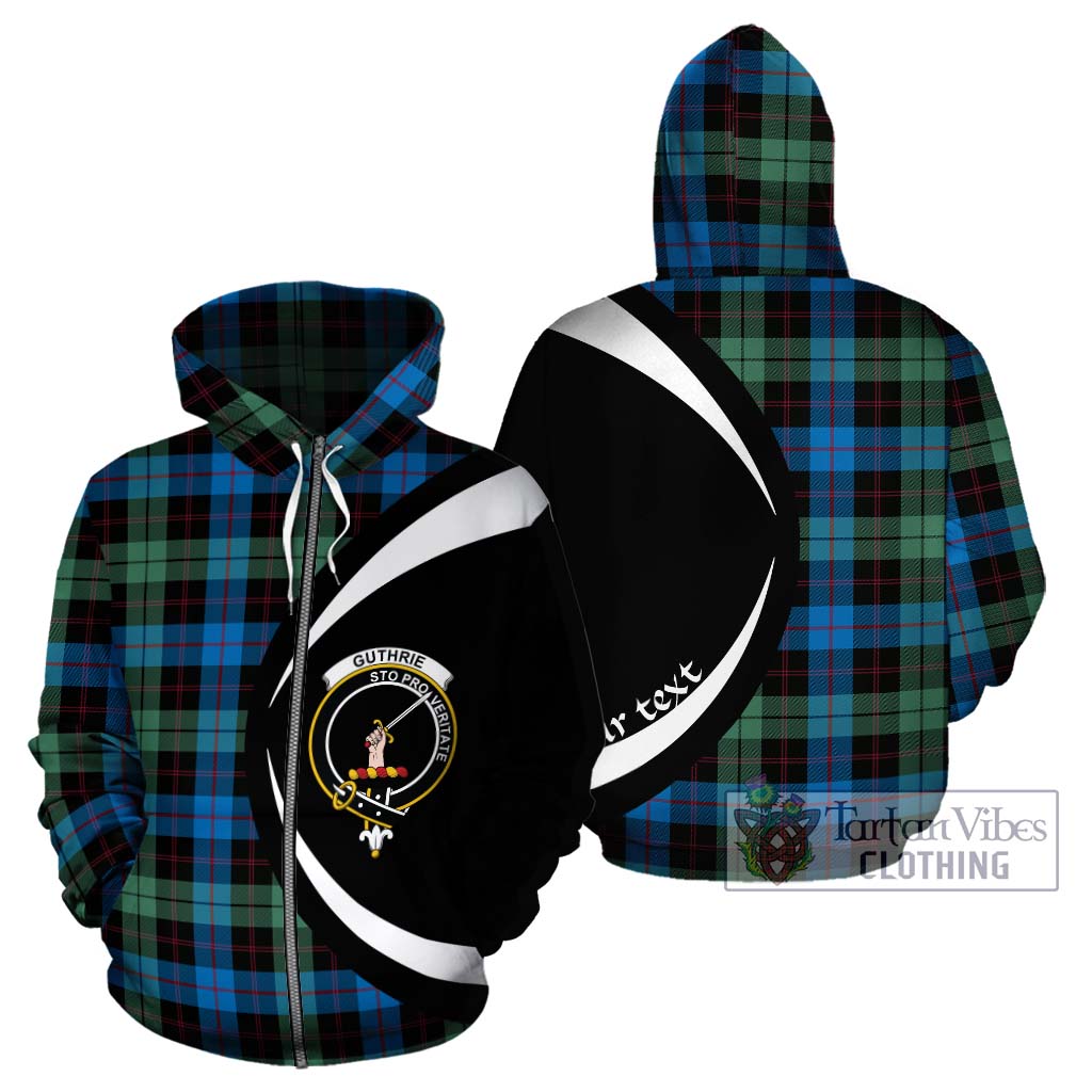 Guthrie Tartan Hoodie with Family Crest Circle Style - Tartan Vibes Clothing