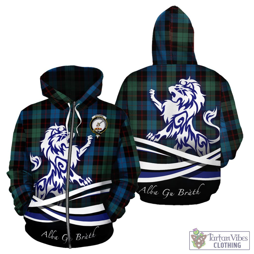 Guthrie Tartan Hoodie with Alba Gu Brath Regal Lion Emblem - Tartan Vibes Clothing