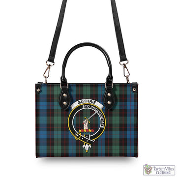 Guthrie Tartan Luxury Leather Handbags with Family Crest - Tartan Vibes Clothing