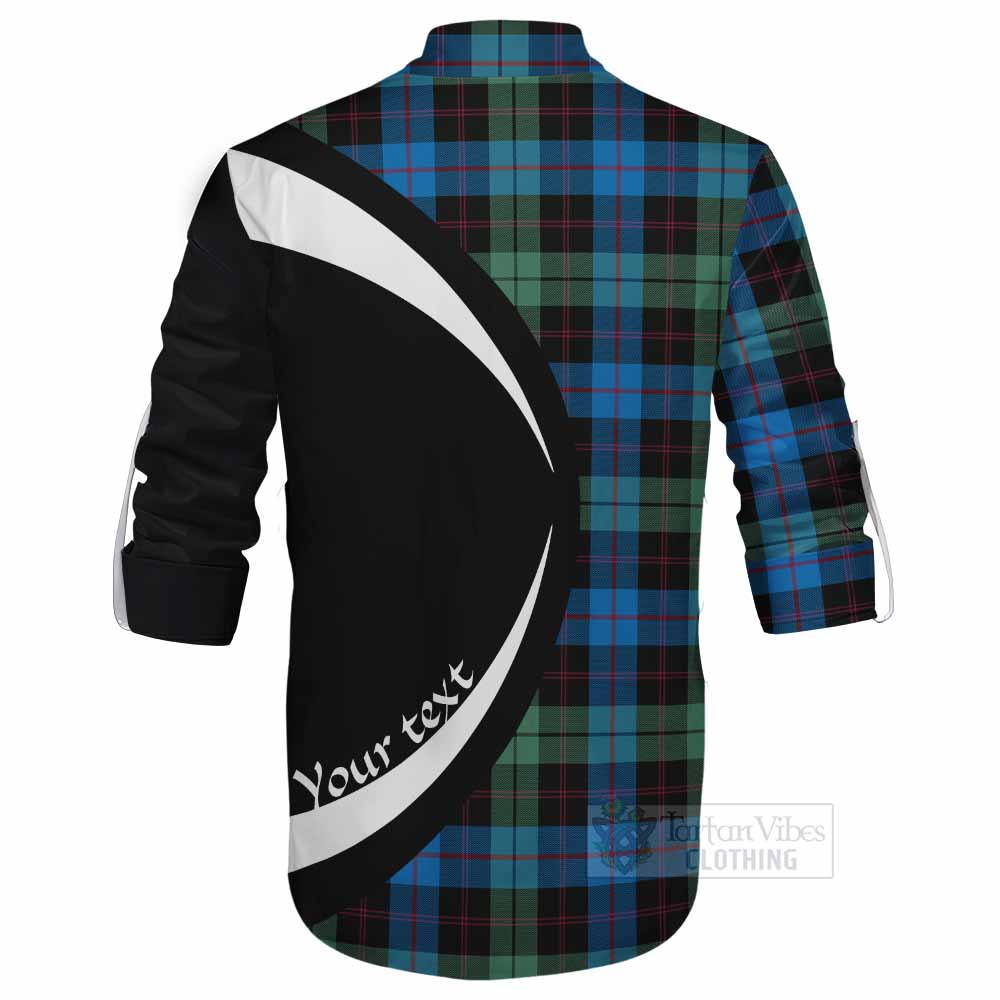 Guthrie Tartan Ghillie Kilt Shirt with Family Crest Circle Style - Tartan Vibes Clothing